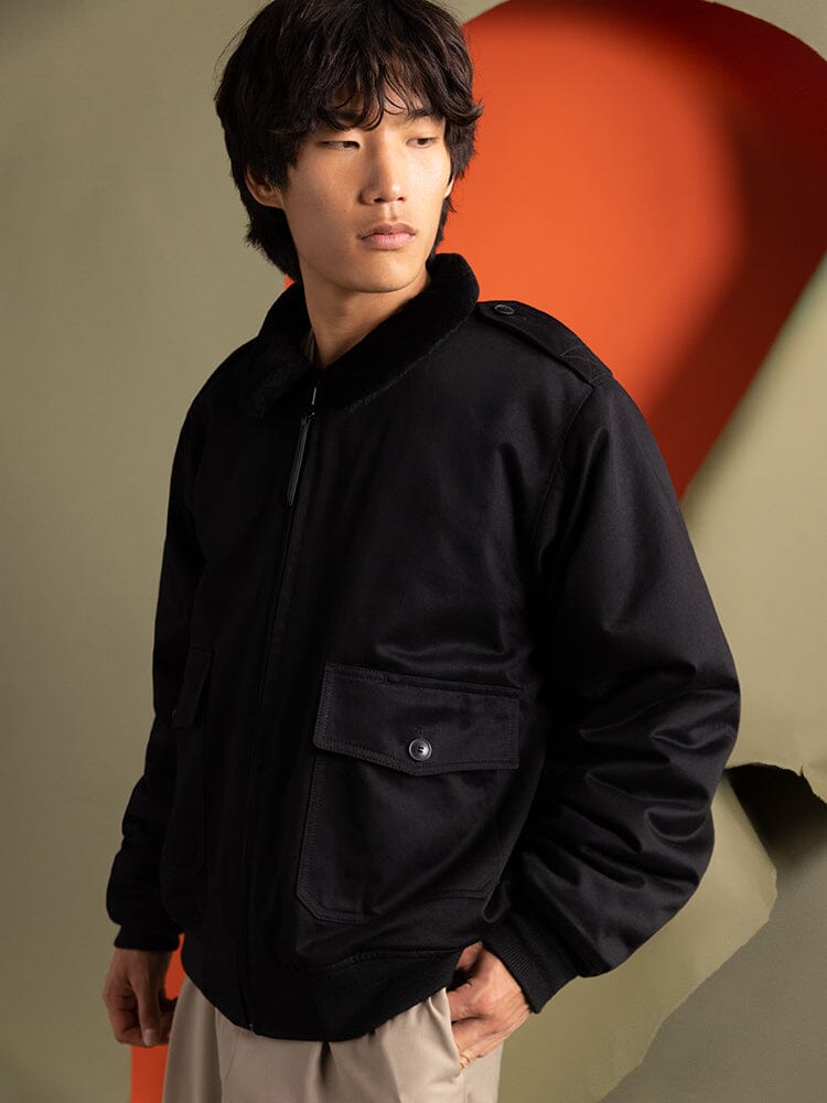 1940s B-10 Bomber Jacket BLACK | Alpha Industries