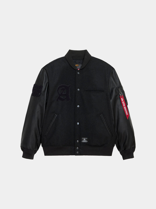 Alpha Letterman Jacket BLACK | Alpha Industries